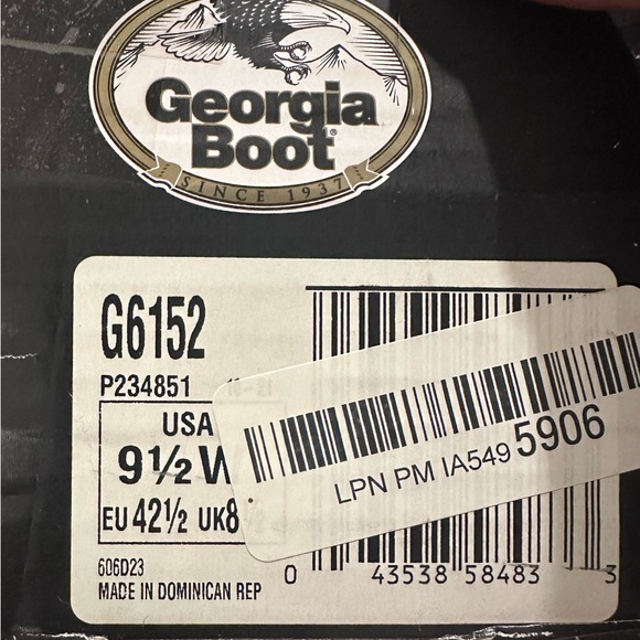 Georgia Boots 6” Wedge G6152 Men’s 9.5 Barracuda Gold - Picture 6 of 13